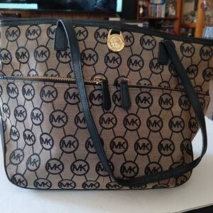 Michael Kors Brown and Black Signature Tote